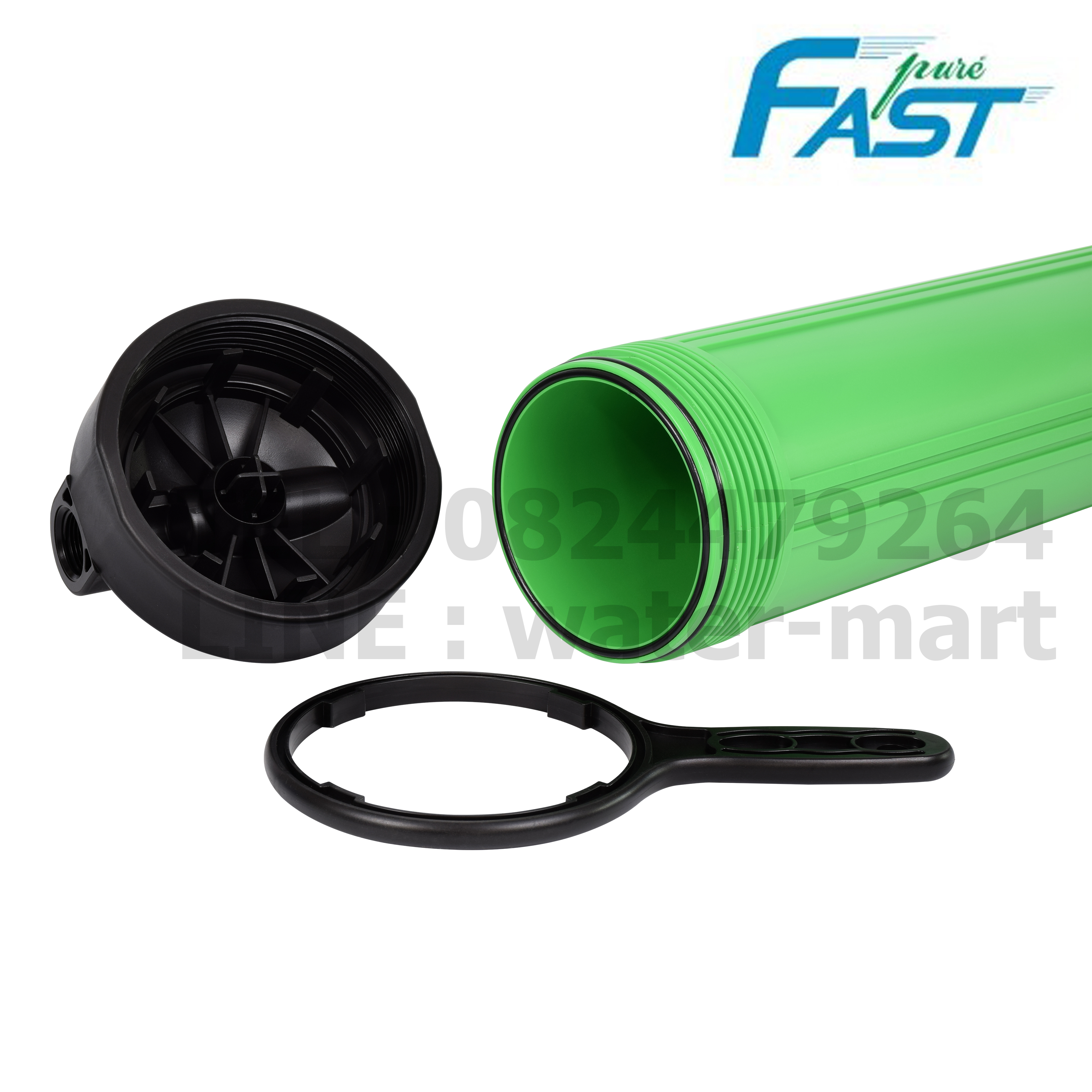 FAST PURE เครื่องกรองน้ำใช้ BIG BLUE 20 นิ้ว, กระบอกกรองน้ำประปา Housing ขนาด 20 นิ้ว ทางน้ำเข้า ออก 1 นิ้ว