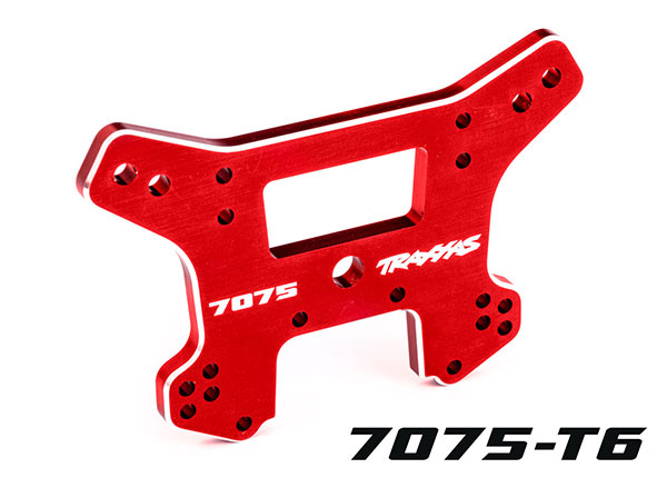 9639R Shock tower, front, 7075-T6 aluminum (red-anodized) (fits Sledge®)
