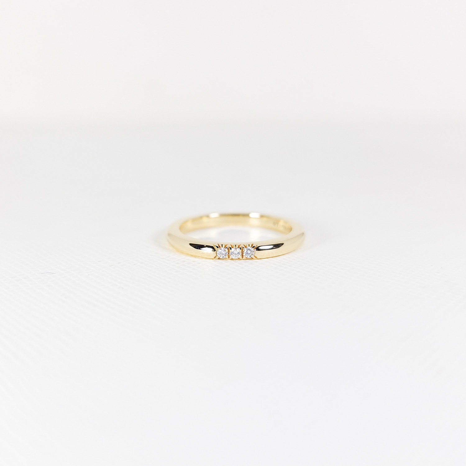 แหวน Tiffany & Co. Tiffany Classic Band Ring with 3Diamonds ทองคำ18K ไซส์ 45# (Used)+กล่อง