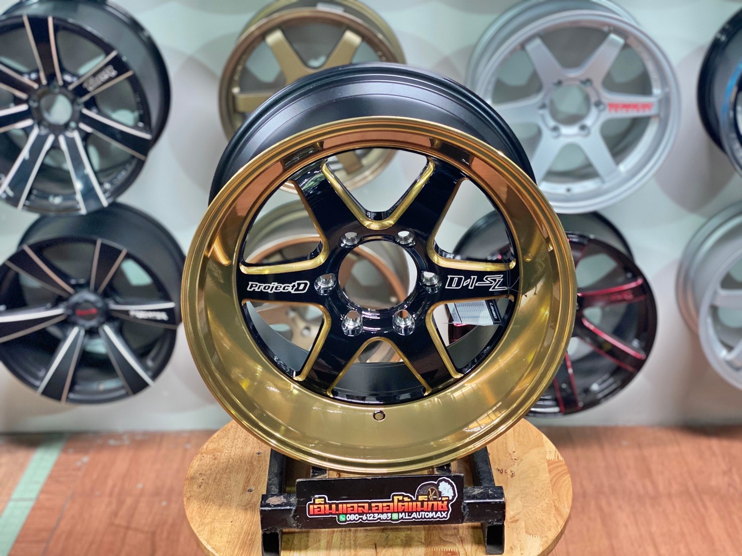 ล้อแม็กใหม่แท้LENSO PROJECT D D1SL ขอบ 18 6รู139 สีดำขอบไดร์ทอง อ๊อฟลึกสุดจริง พร้อมติดตั้งฟรี