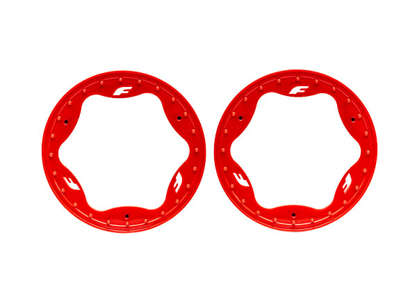 10976-RED Beadlock rings, front, red (3.5") (2) [สำหรับ 1/5 FUNCO]