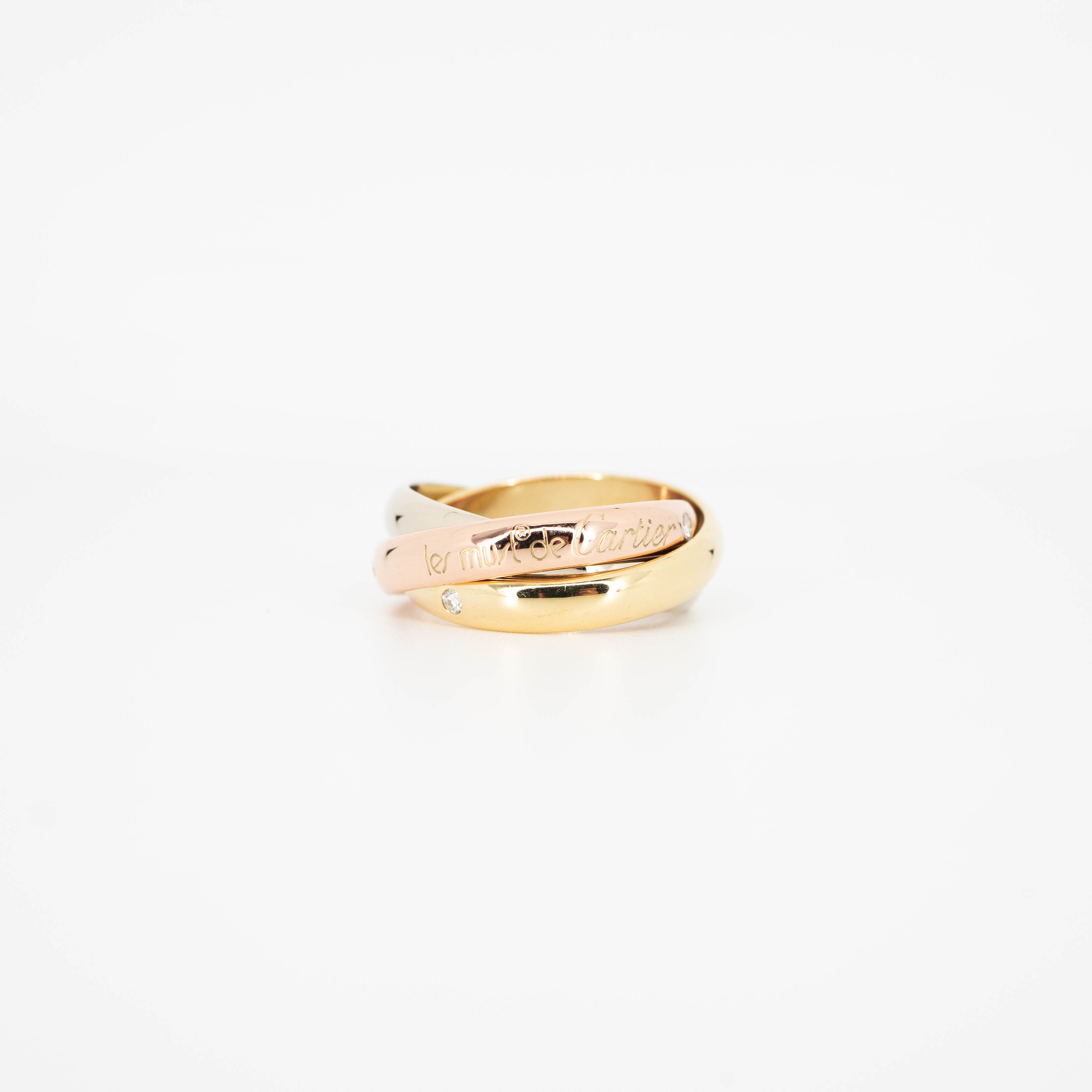 แหวน Cartier Trinity with 3Diamonds ทองคำ3สี18K ไซส์ 49# (Used)