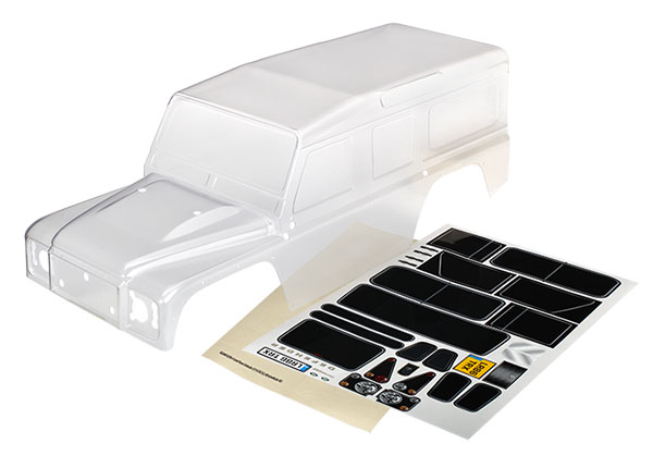 8011 Body, Land Rover Defender (clear, trimmed, requires painting)/ window masks/ decal sheet [แทนด้วย 8011P]