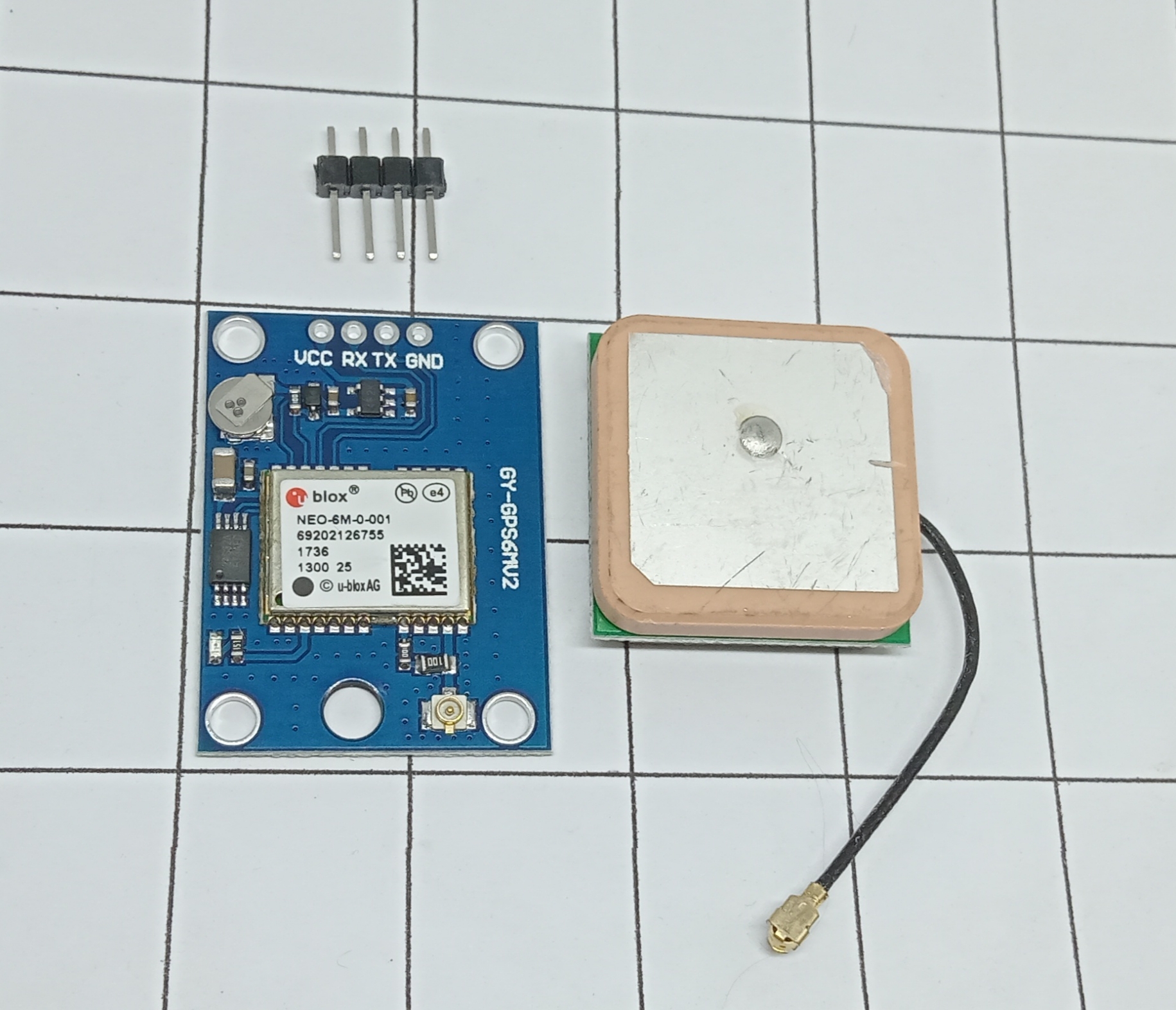GY-NEO6MV2 GPS Module บอร์ดน้ำเงิน สายอากาศใหญ่