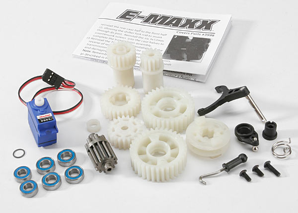 3998 Two Speed Conversion Kit (E-Maxx) (includes wide and close ratio first gear sets, sub-micro servo, and linkage)