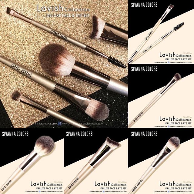 BR1706 เซตแปรงแต่งหน้า Sivanna Lavish Collection Deluxe Face&Eye Set