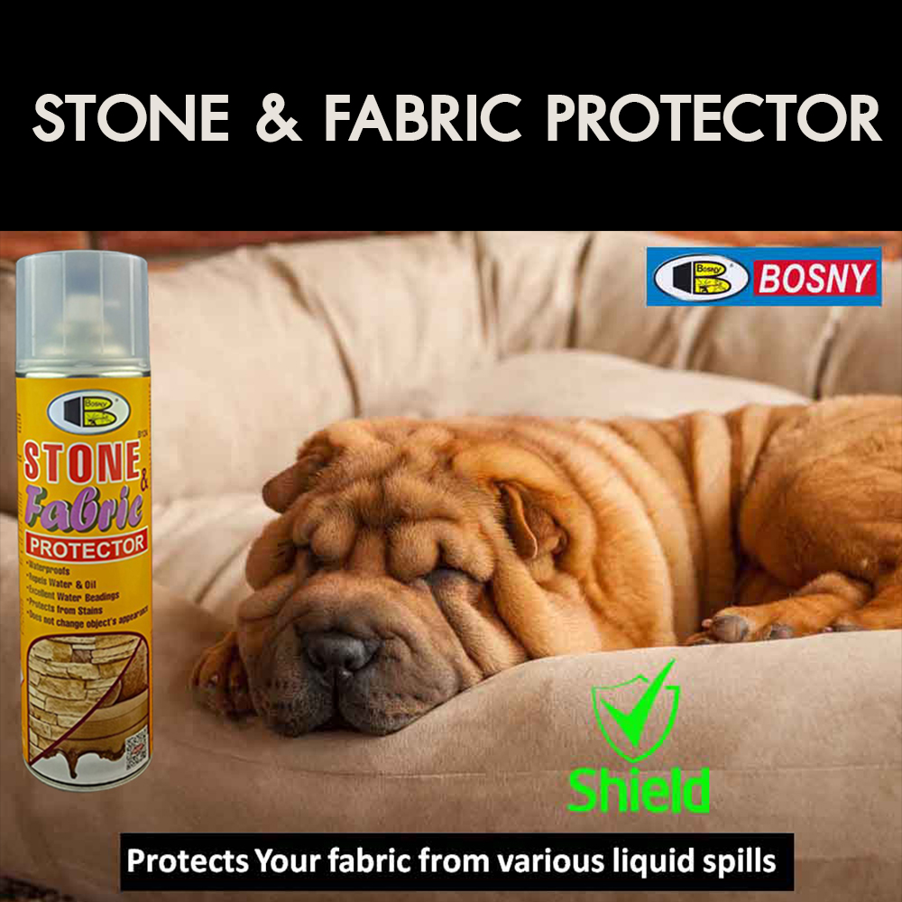 สเปรย์กันเปียก กันเปื้อน พ่นโซฟา เบาะรถยนต์ หนังสัตว์ FABRIC STONE PROTECTOR BOSNY