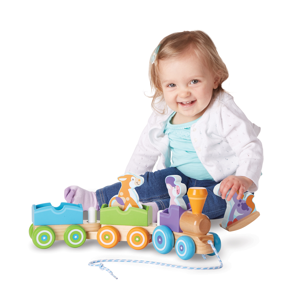 4608 First Play Wooden Rocking Farm Animals Pull Train