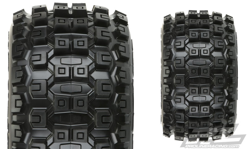 PRO-10127-13 Badlands MX38 3.8" (Traxxas Style Bead) All Terrain Tires Mounted for 17mm MT Front or Rear, Mounted on F-11 Black 1/2" Offset 17mm Wheels
