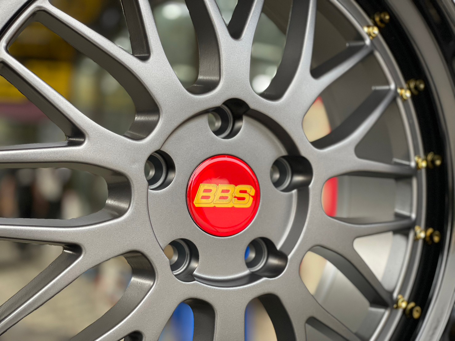 ล้อแม็กซ์ใหม่ BBS LM ขอบ18 18x8.5 ET33 5x112 18x8.5 ET33 5x114 สีเทากัน ขอบดำเงา หลุดสีทอง