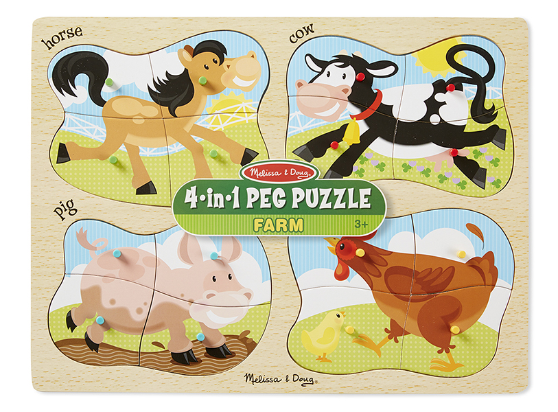 9858 -- 4-in-1 Farm Peg Puzzle