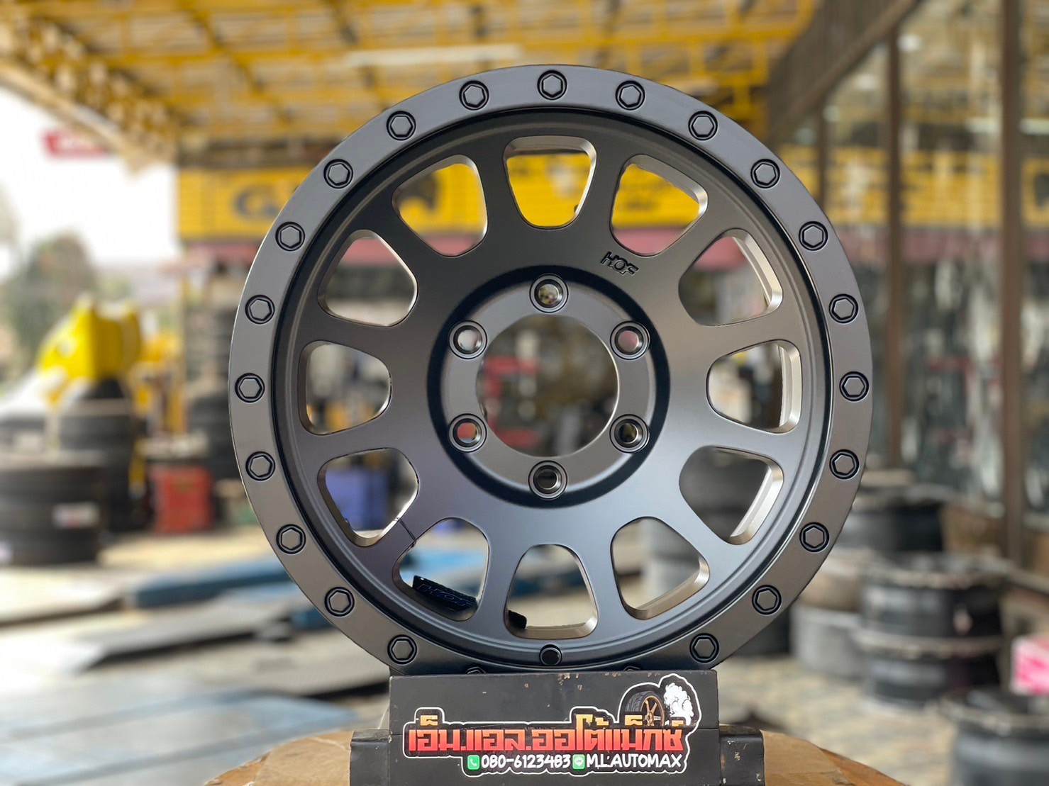 #ล้อแม็กซ์ใหม่ขอบ16 ลายออฟโรด #ระฆังคว่ำ #Model_HF268B 16x8.5 ET0 6x139.7 สีดำด้าน