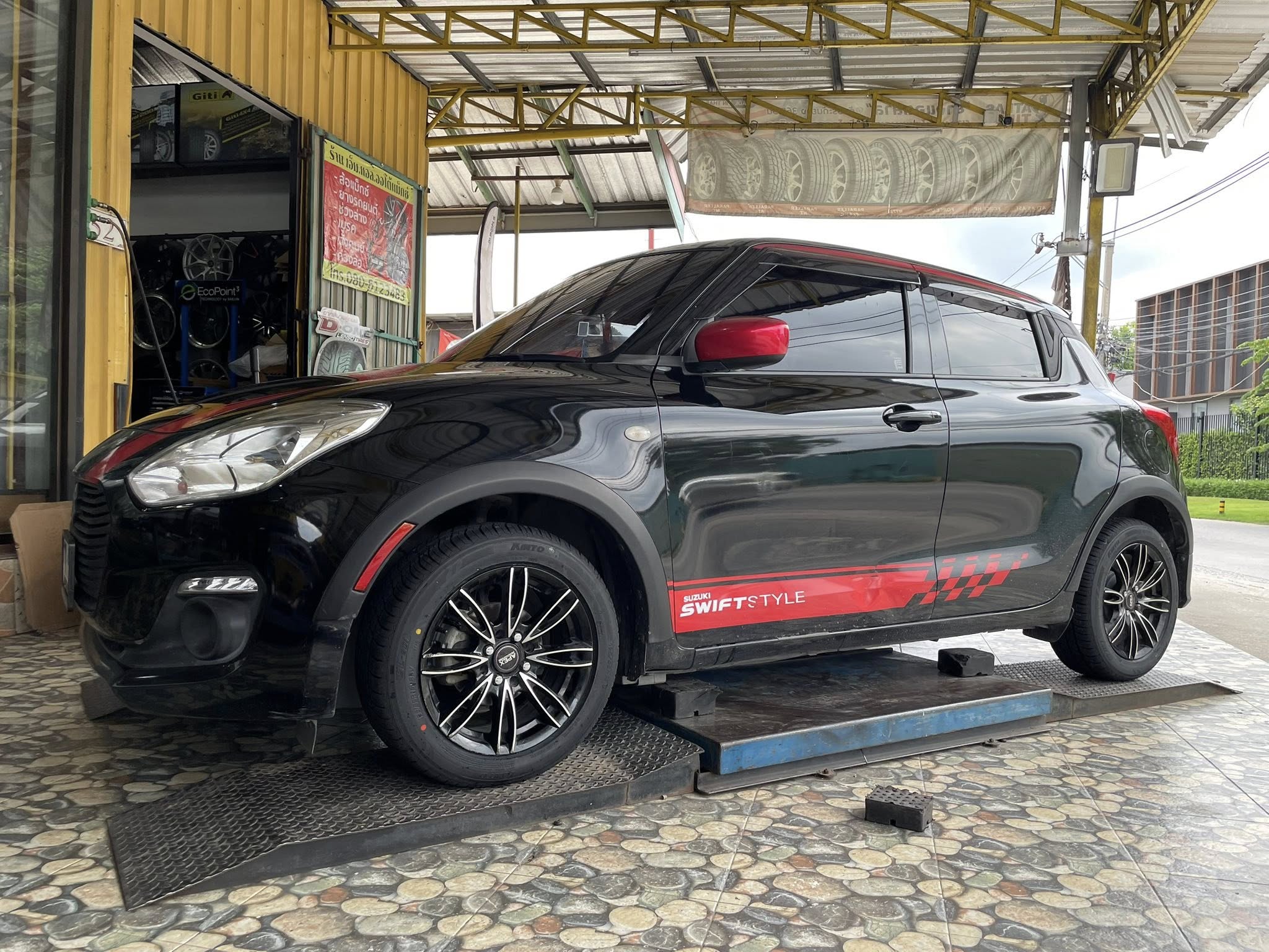 #SUZUKI_SWIFT 🚘เปลี่ยนยาง 🛞🐘#KINTO_SC901_195/55R15
