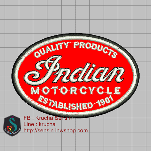 ไฟล์บล็อคปัก Indian 1 (พื้นแดงสีผ้า ไม่ลงไหม)