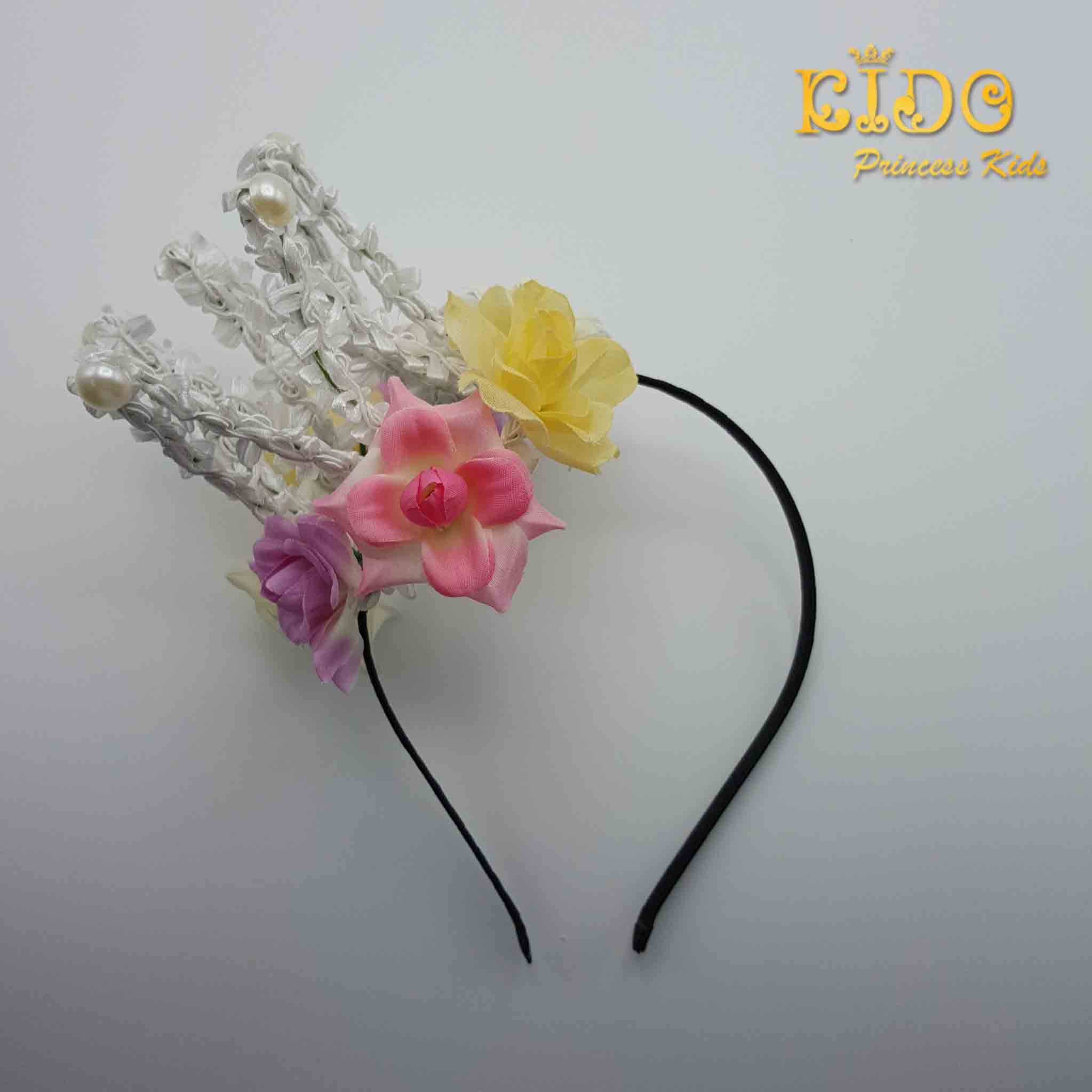 คาดผมเด็ก(หน้าร้านอยู่รัชดา)KF27 ที่คาดผมเด็กดอกไม้หลายสี หวานๆน่ารัก
