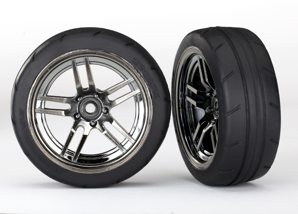 8373 Tires and wheels, assembled, glued (split-spoke black chrome wheels, 1.9" Response tires) (front) (2)