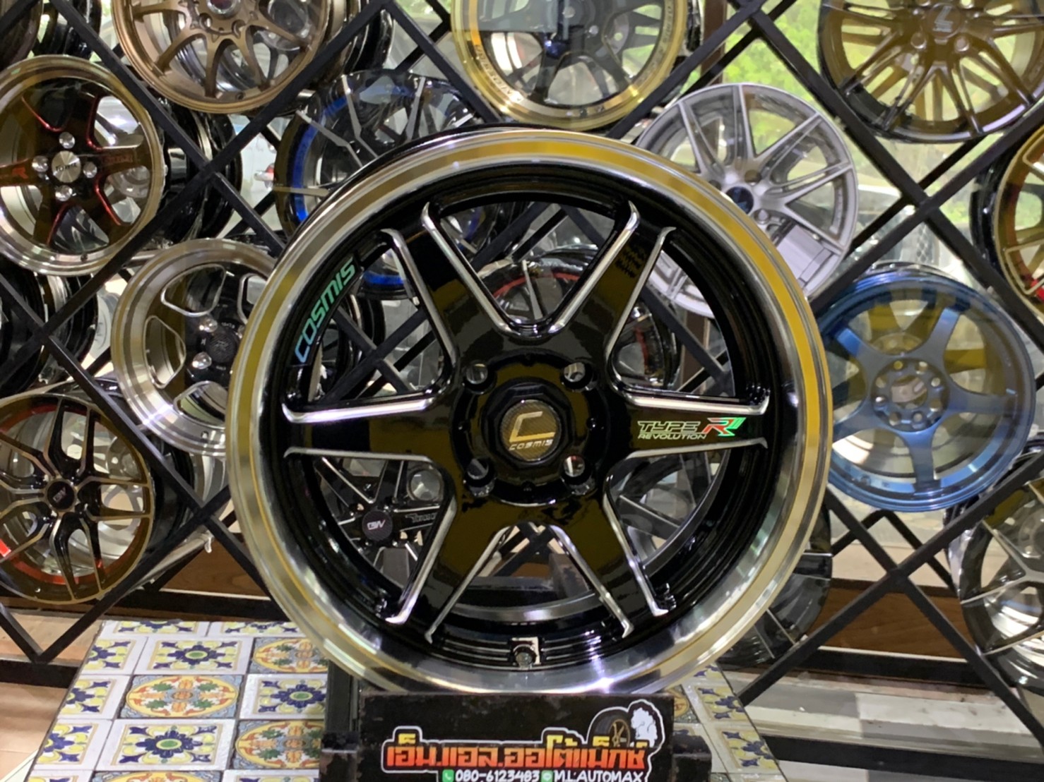 ล้อแม็กซ์ใหม่ขอบ15 #COSMIS TYPE-R 4รู100 กว้าง7 ออฟ35