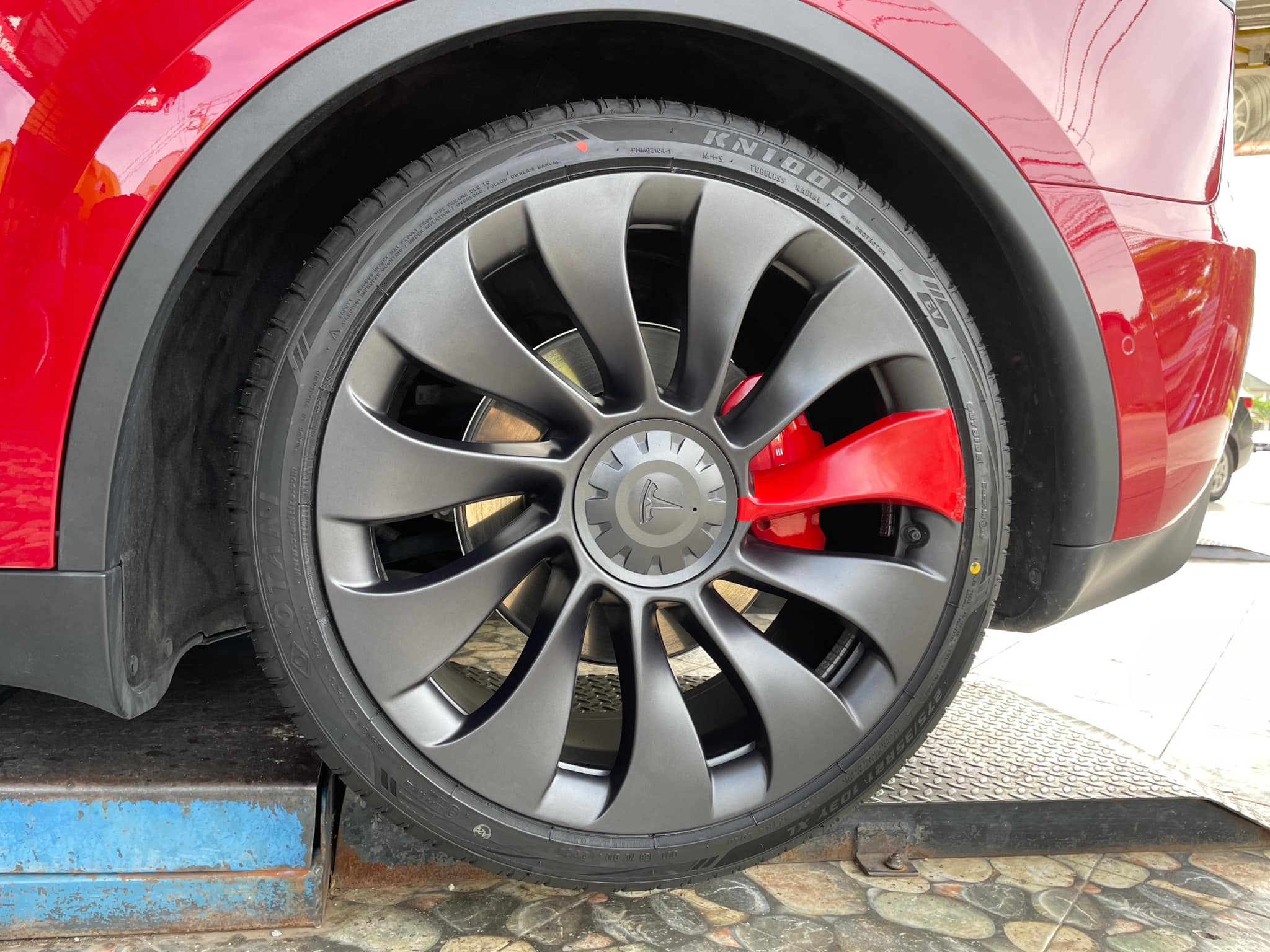 #รถไฟฟ้าEV #TESLA_ModelY เปลี่ยนยาง OTANI #KN1000 275/35R21