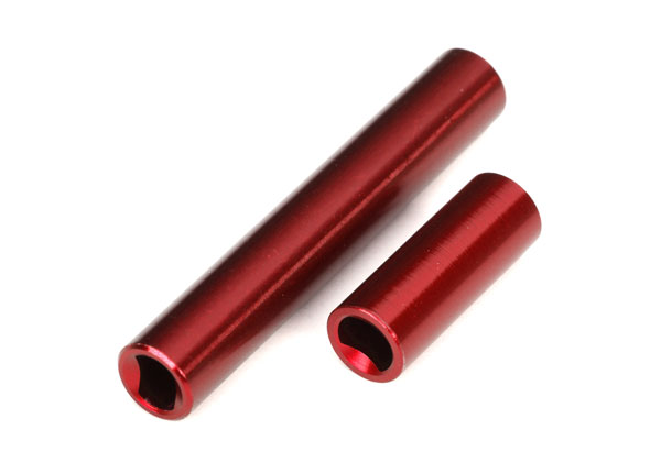 9852-RED Driveshafts, center, female, 6061-T6 aluminum (red-anodized) (front & rear) (for use with #9751 metal center driveshafts) (fits 1/18 TRX-4M™ vehicles with 162mm wheelbase)