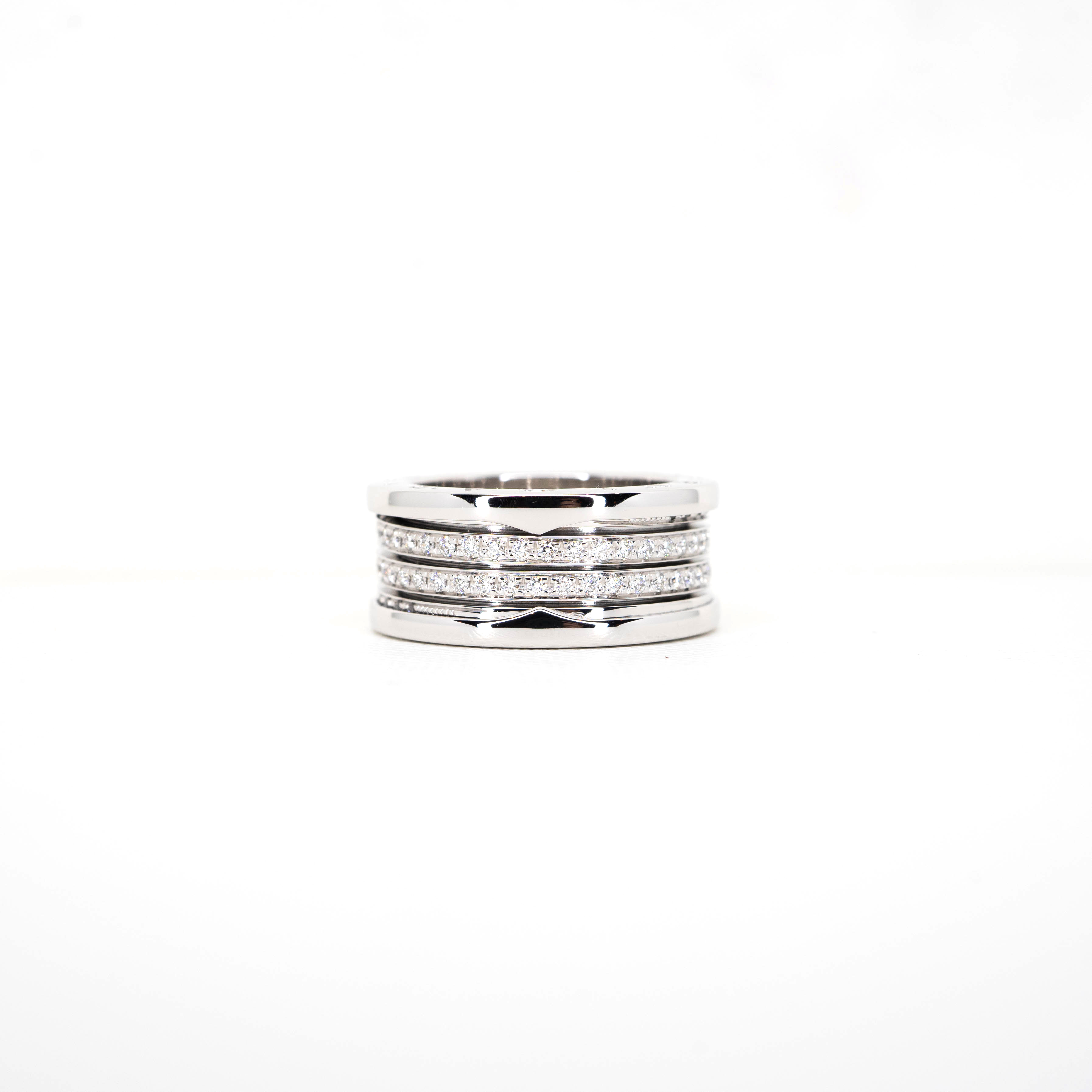 ** Sold ** แหวน Bvlgari B.zero1 4band with Pave Diamonds ทองขาว18K ไซส์ 58# (Used) +กล่องและการ์ด