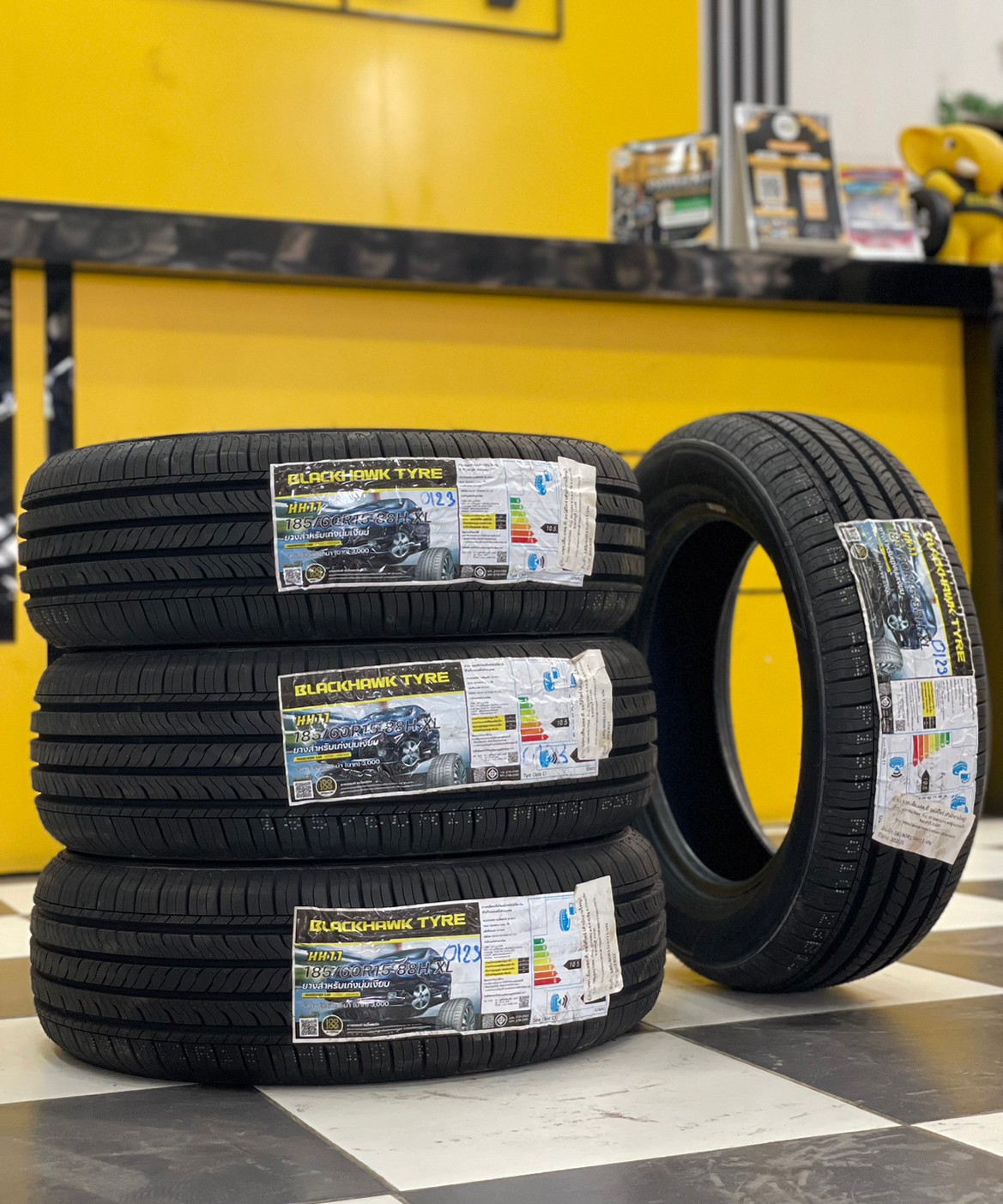 ยางใหม่ #BLACKHAWK HH11 185/60R15 ยางใหม่ปี2023