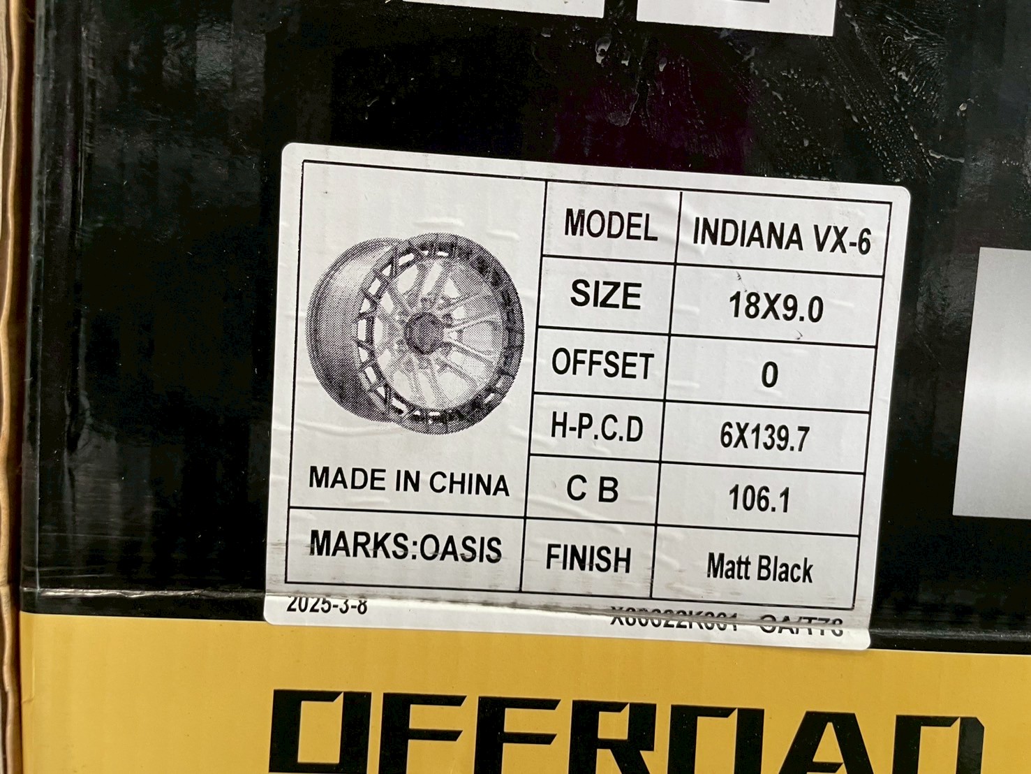 #ล้อแม็กซ์ขอบ18 #OASIS_WHEEL #INDIANA #VX-6 Flow Forming ขนาด18 ET0 6x139.7 MATT BLACK