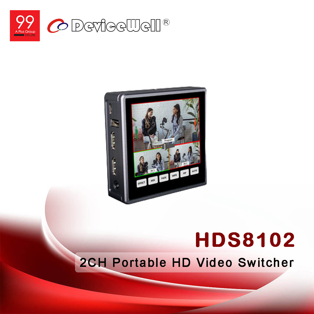 Device Well HDS8102 2CH Portable HD Video Switcher