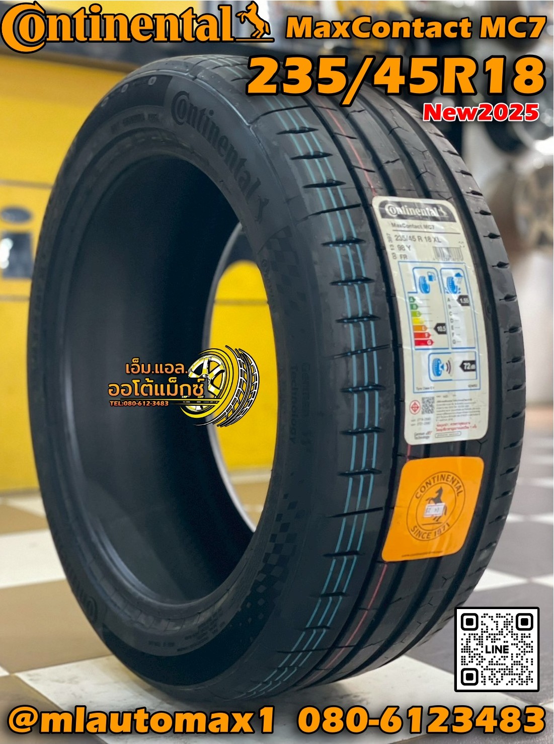 #ยางคอนติเนนทอล #Continental #MaxContact #MC7 235/45R18 ยางใหม่ปี2025