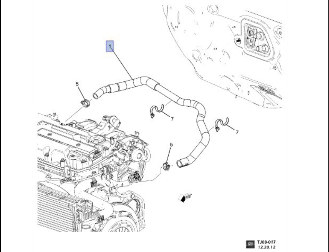 ท่อน้ำหลังเครื่อง (แท้GM) SONIC 1.4