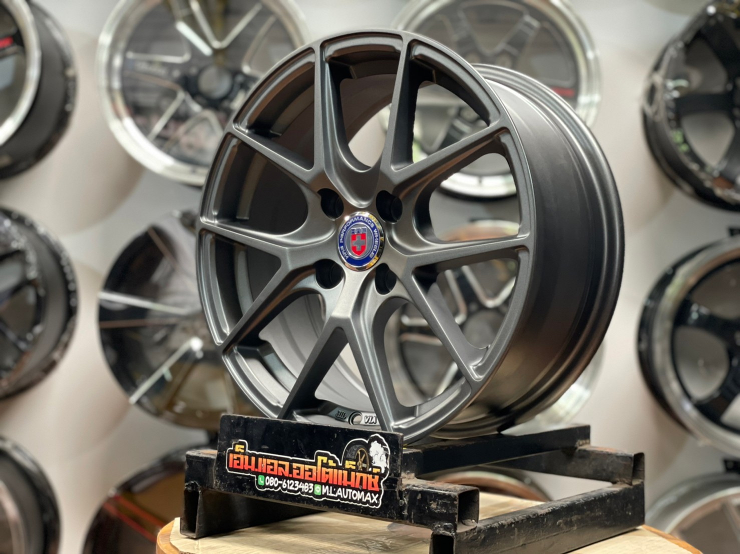 ล้อแม็กซ์ SSW ลายHRE S308 ล้อแม็กซ์ขอบ15 กว้าง6.5 ออฟ35 4รู100 สีเทาด้าน งานStamford Sport Wheel