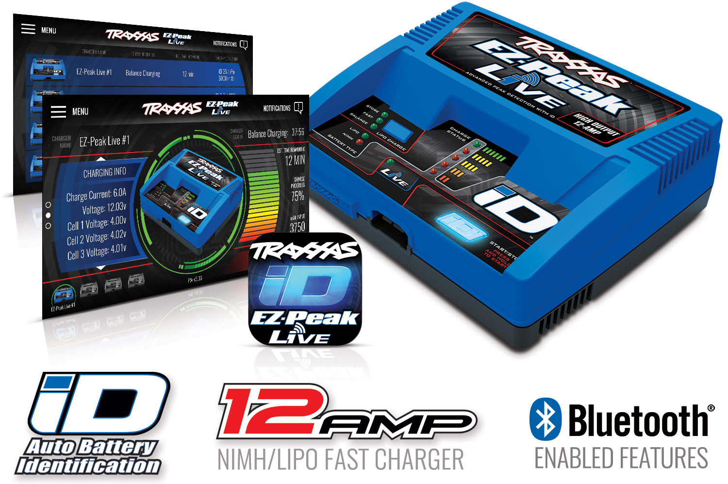 2971 Charger, EZ-Peak Live, 100W, NiMH/LiPo with iD Auto Battery Identification