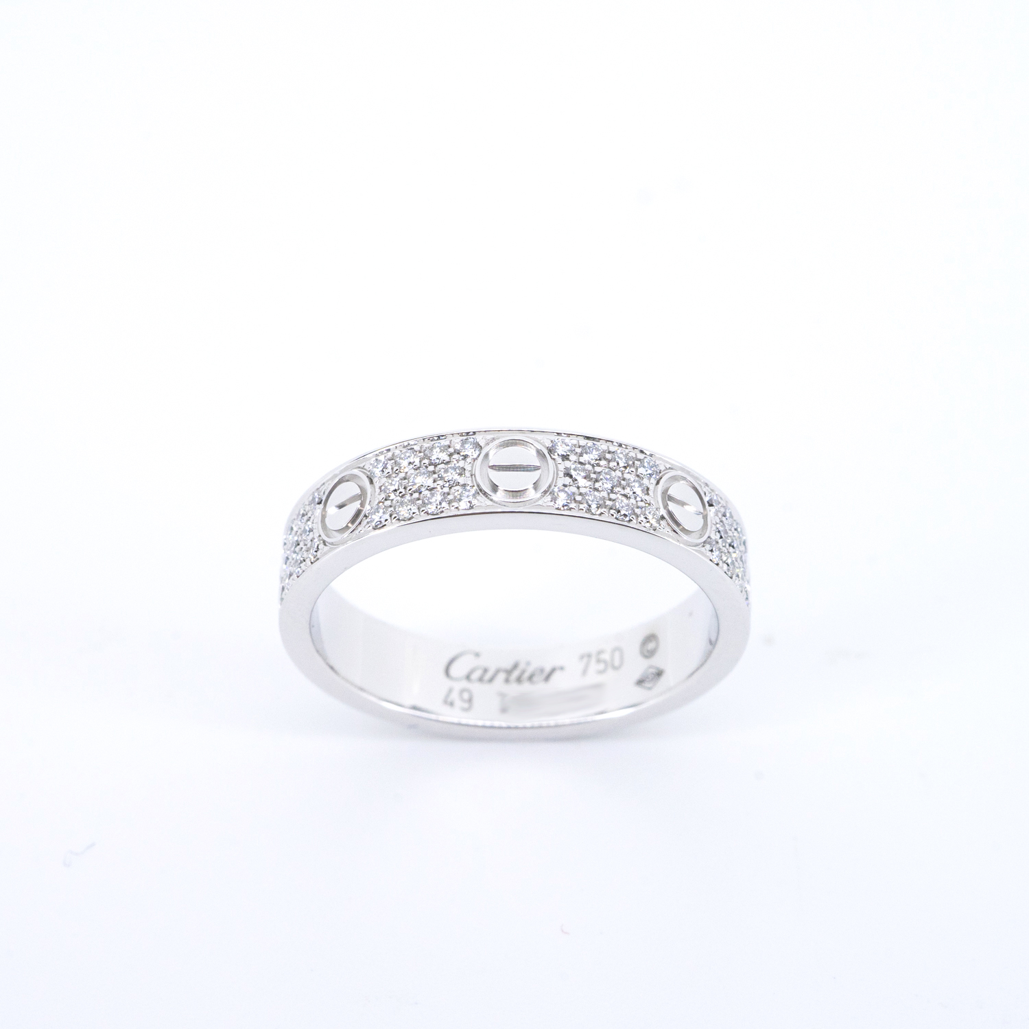 ** Sold ** แหวน Cartier Love Band with Pave Diamonds ทองขาว18K ไซส์ 49# (Used) +กล่องและการ์ด