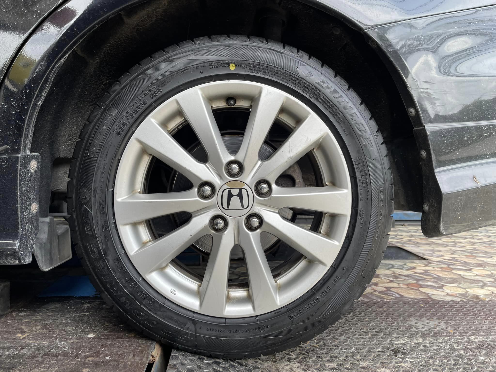 🛞❤️ #HONDA_CIVIC 🚘เปลี่ยนยาง💫 🛞🐘#DUNLOP_SP TOURING R1_205/55R16