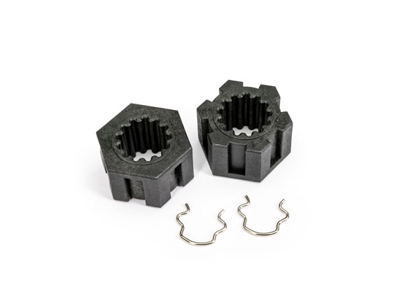 10954 Wheel hubs, hex, front (2)/ hex clips (2) [สำหรับ 1/5 FUNCO]