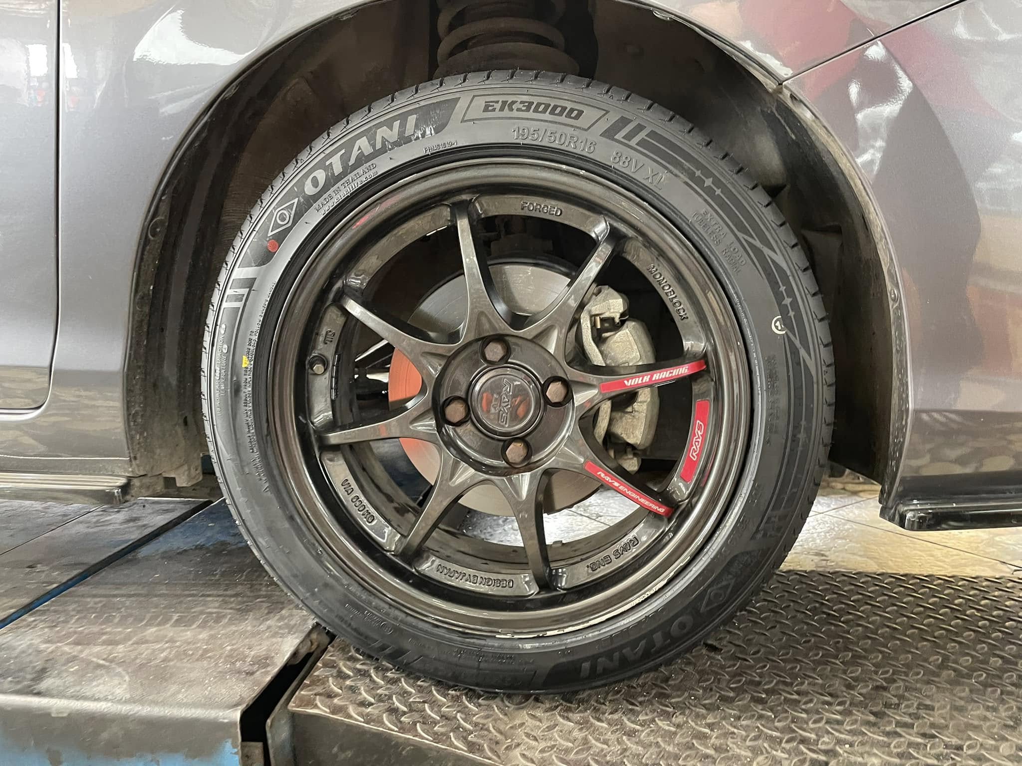 🚘 #HONDA_CITY🛞 เปลี่ยนยาง #OTANI #EK3000 195/50R16 #บริการตั้งศูนย์ล้อ🛞