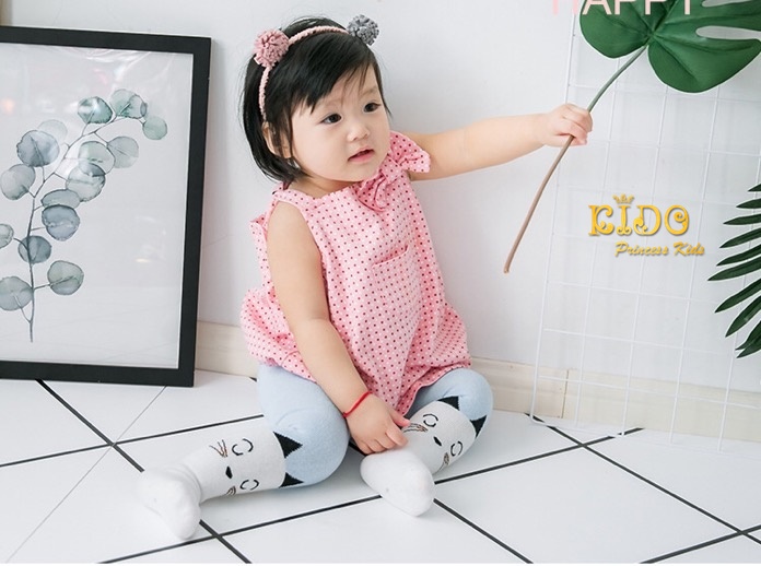 ถุงน่องเด็ก(หน้าร้านอยู่รัชดา)LG289 สีชมพู ลายกระต่ายหลับตา