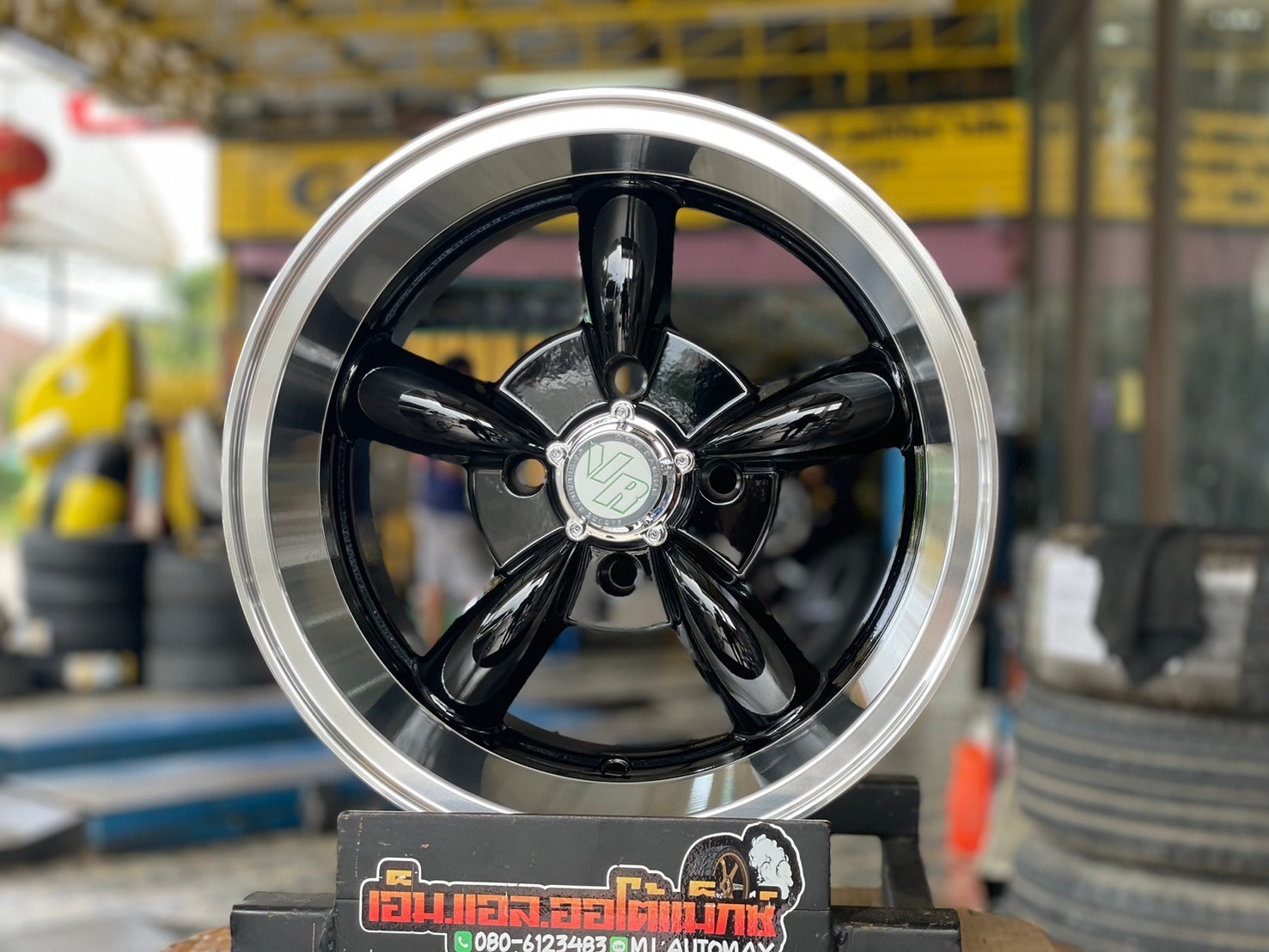 ล้อแม็กใหม่ขอบ13 ลายล้อกล้วย #MGW #MF-5134 13x7 ET-7 4x100 #สีดำขอบเงา