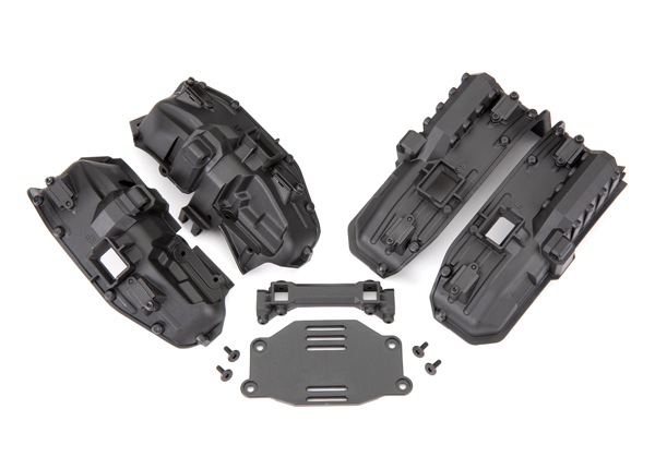 8080X Fenders, inner (narrow), front & rear (for clipless body mounting) (2 each)/ rock light covers (8)/ battery plate/ body mount/ 3x8 flat-head screws (4)/ 2.5x6 CS (10)
