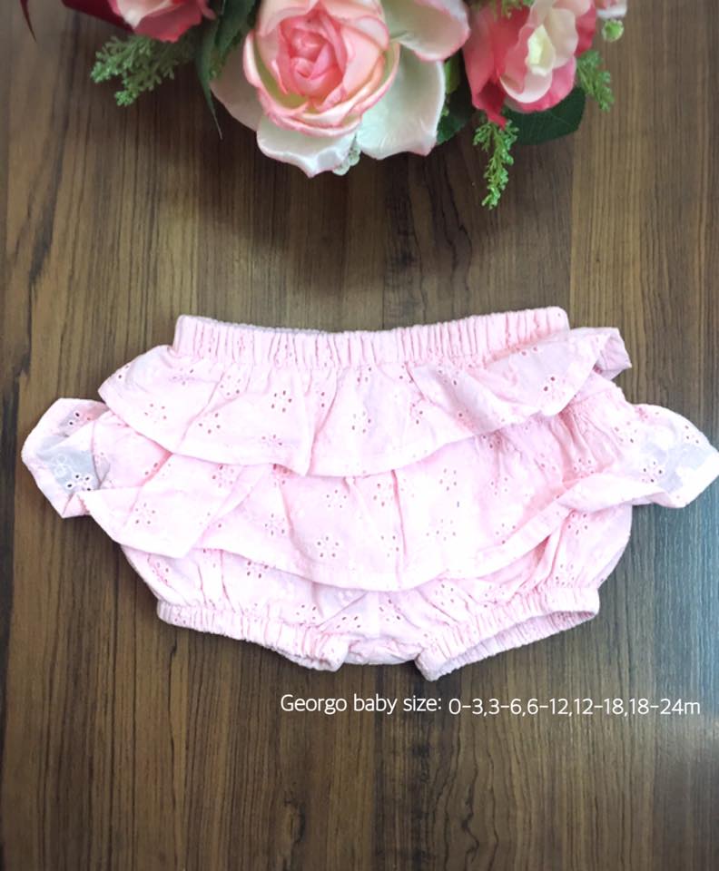 George baby กางเกงขาสั้นลูกไม้ สีชมพู
