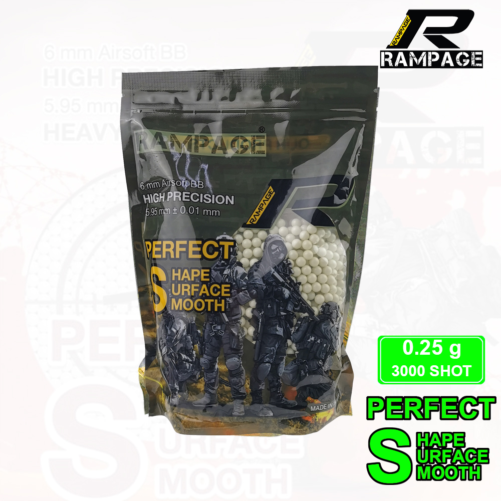 RM-001 ลูกกระสุน RAMPAGE Tracer กระสุนเรืองแสง 0.25g 3000 นัด Made in Taiwan
