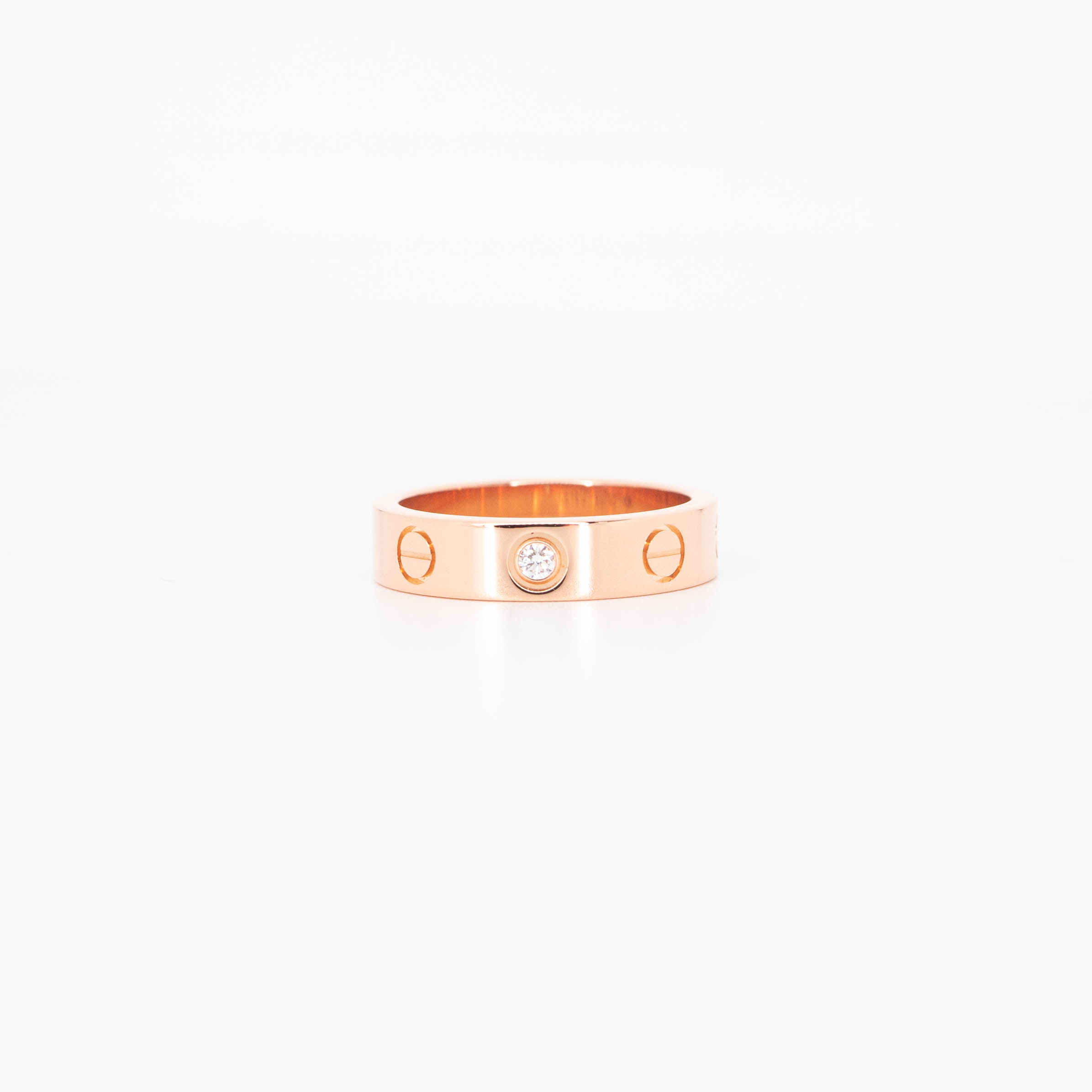แหวน Cartier Love band 1Diamond ทองชมพู18K ไซส์ 46# (Used)