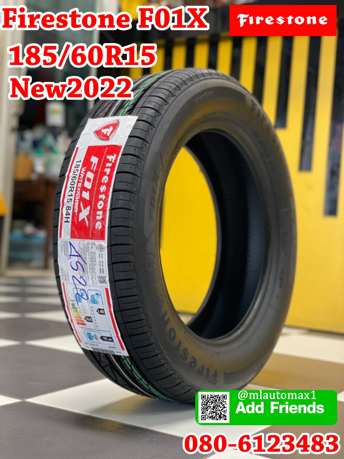 FIRESTONE ยางรถยนต์ ขอบ 15 ขนาด 185/60R15 รุ่น F01X