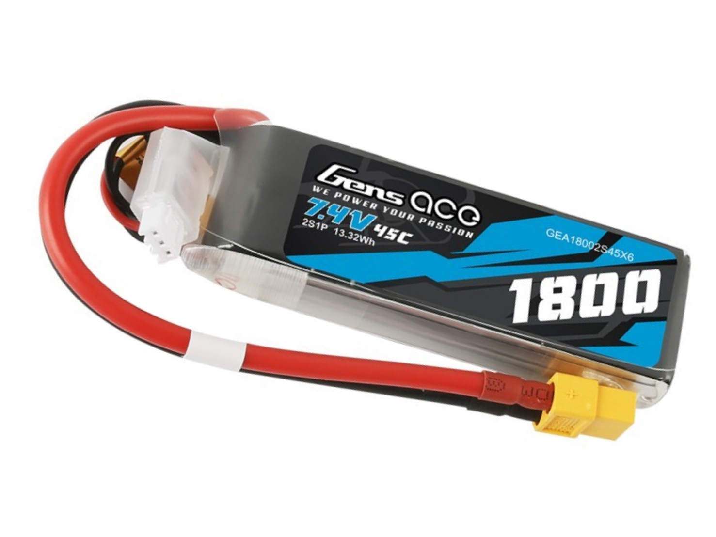 2S 1800mAh 45c Gens Gens Lipo 1800 mAh. 7.4V 2S 45C (ปลั๊กXT60)