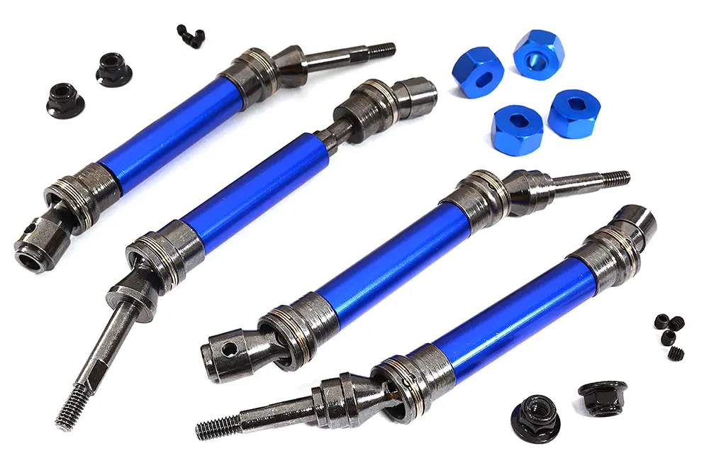 INT-C30978BLUE Alloy Front & Rear Universal Drive Shaft Set for Traxxas 1/10 Slash 4X4