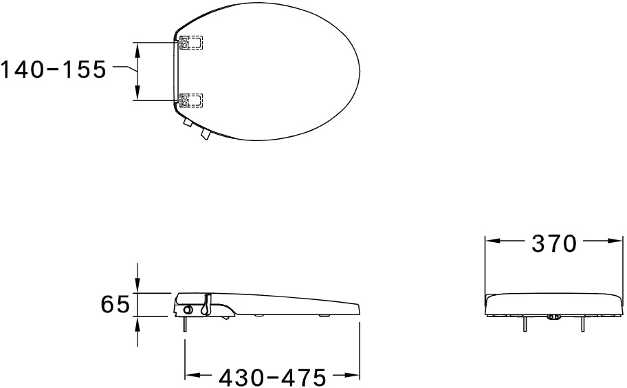 COTTO CVN92201 ฝารองนั่งอเนกประสงค์ชนิด ไม่ใช้ไฟฟ้า ทรงฝายาวอีลองเกต รุ่น คอนวีเนียนซ์ สีขาว