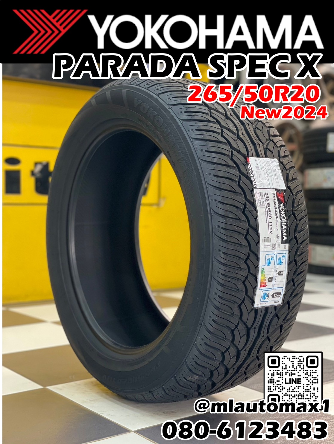 ยางใหม่โยโกฮาม่า #YOKOHAMA #PARADA Spec-X 265/50R20 ยางสมรรถนะสูง ยางปี2024