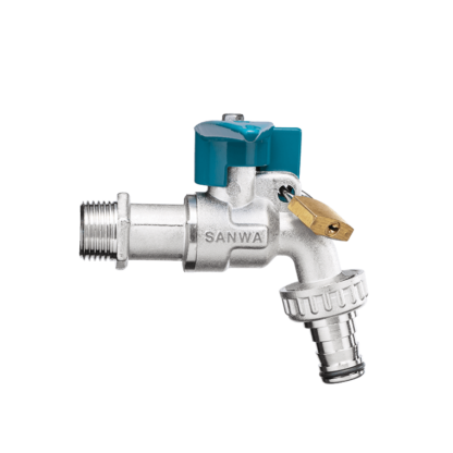 ก๊อกบอลสนามล็อคกุญแจ ขนาด 1/2″ SANWA