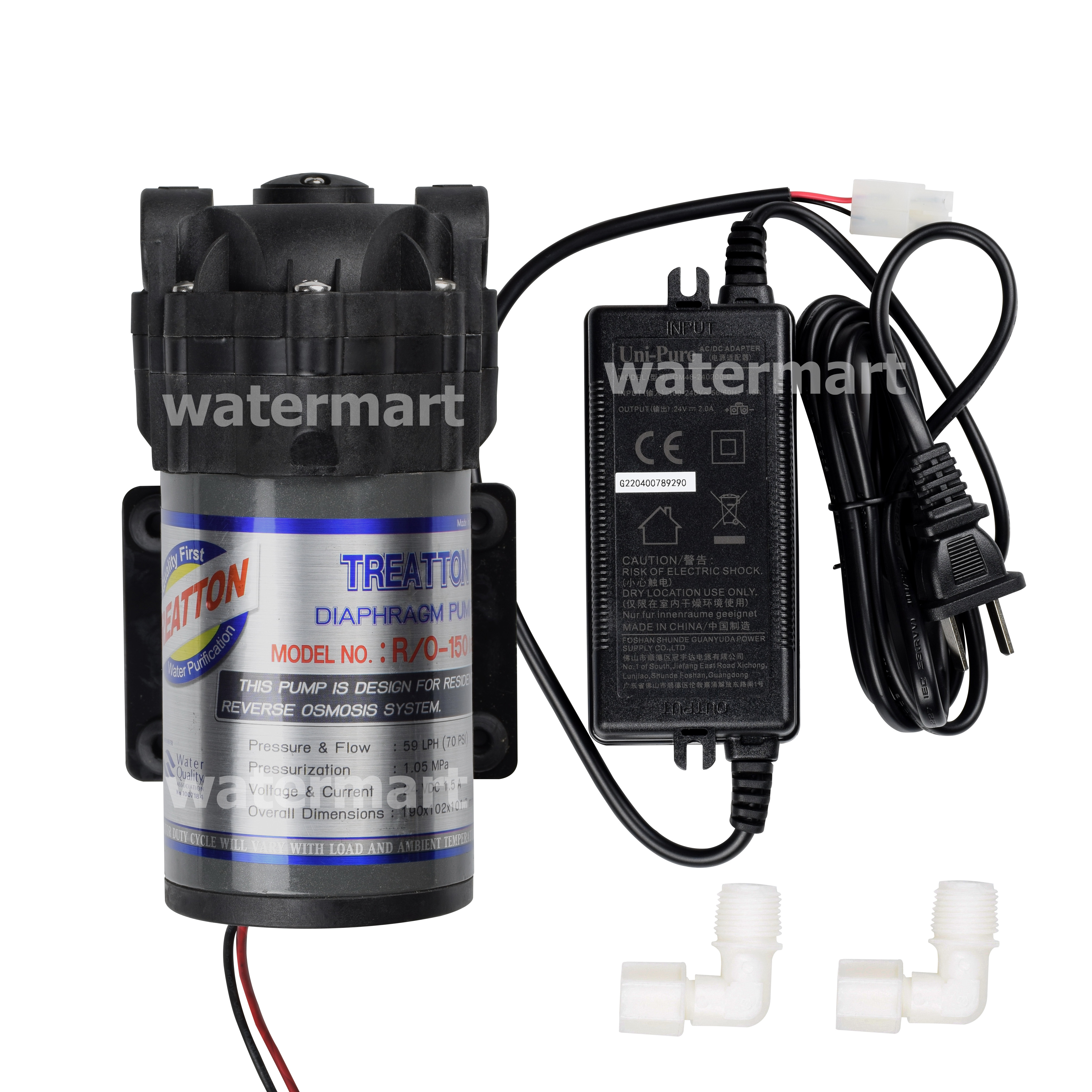 ปั้มไดอะแฟรม TREATTON Diaphragm Pump RO 150 GPD พร้อมหม้อแปลง