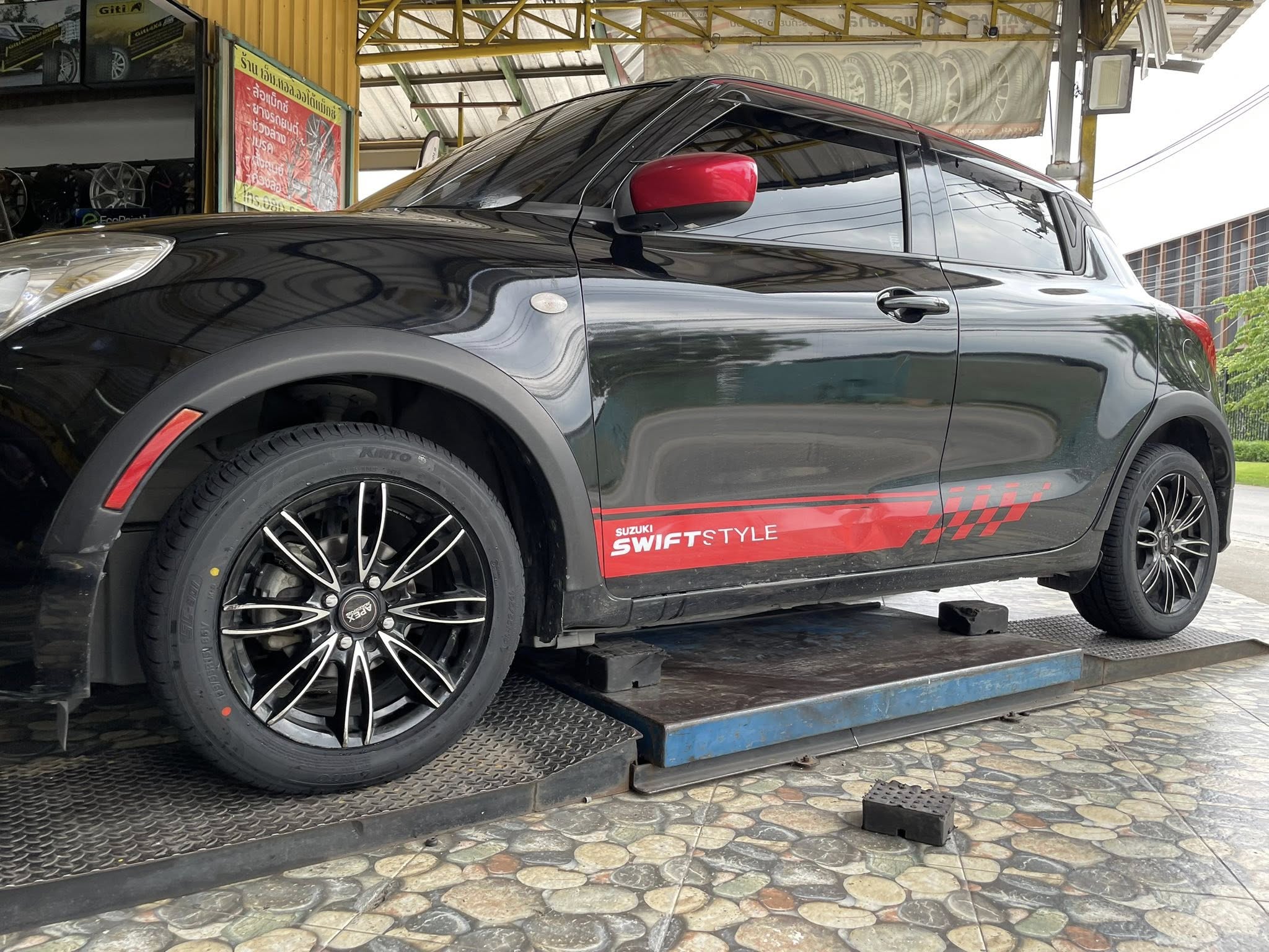 #SUZUKI_SWIFT 🚘เปลี่ยนยาง 🛞🐘#KINTO_SC901_195/55R15