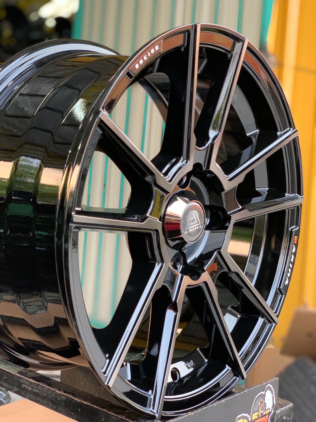 SSW #Model 363 ขอบ15 กว้าง7 4รู100 ออฟ38 สีดำกันหน้าก้านกลึงขอบเงาสีชา